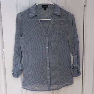 The Limited Blue and White Striped Button-Down Shirt
